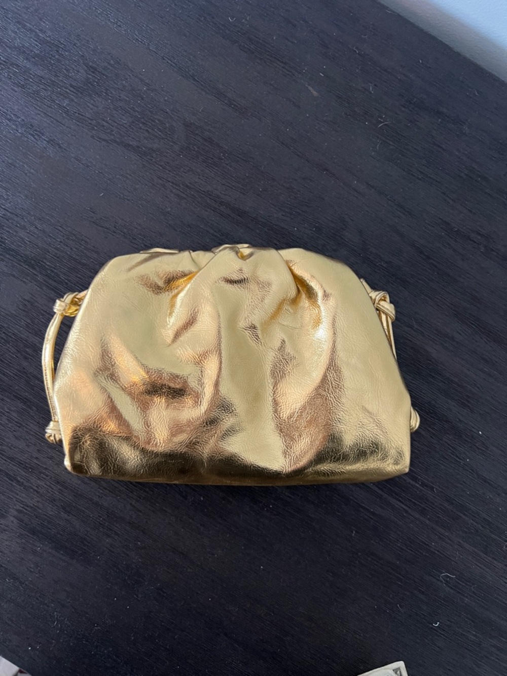 Metallic Gold Women's Pouch Shoulder Bag